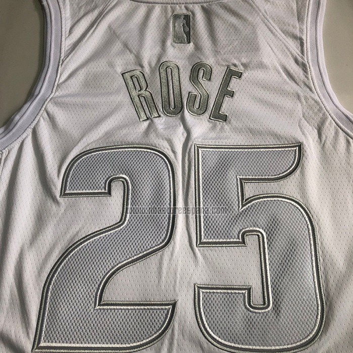Camiseta Detroit Pistons Derrick Rose NO 25 MVP Blanco